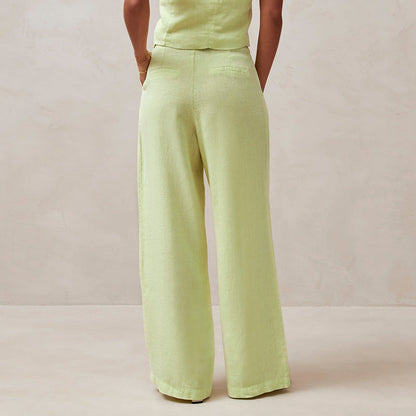 Broek met hoge taille en rechte, losse pijpen voor dames