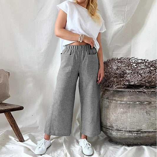 Sophie | Culotte Broek met Strepen | Comfortabel en Stijlvol | Ademend Katoen