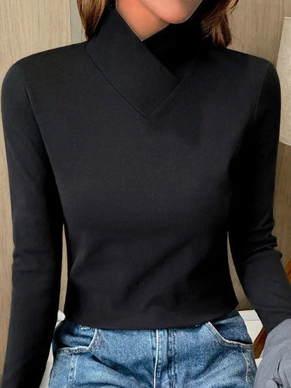 Carmen™ Elegante top met opstaande kraag