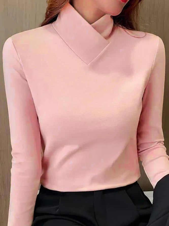Carmen™ Elegante top met opstaande kraag