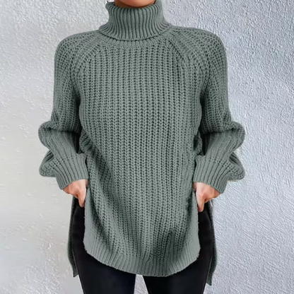 Olexa - Warme Split Sweater Dress