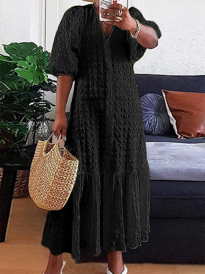 Ophelia Casual jurk met geplooide knopen