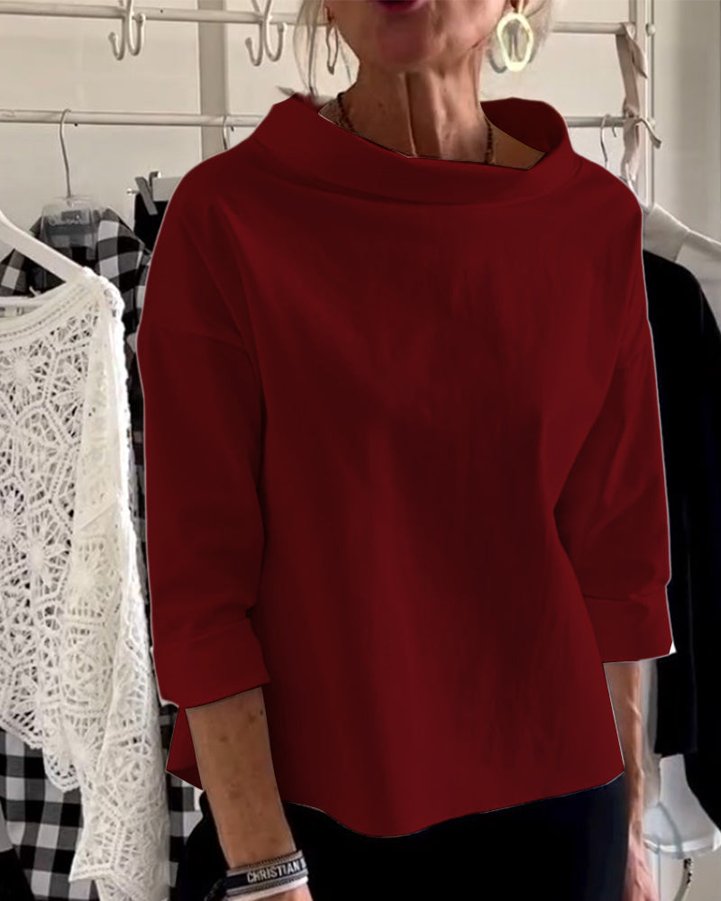Elegante 3/4-mouwen blouse met boothals dames