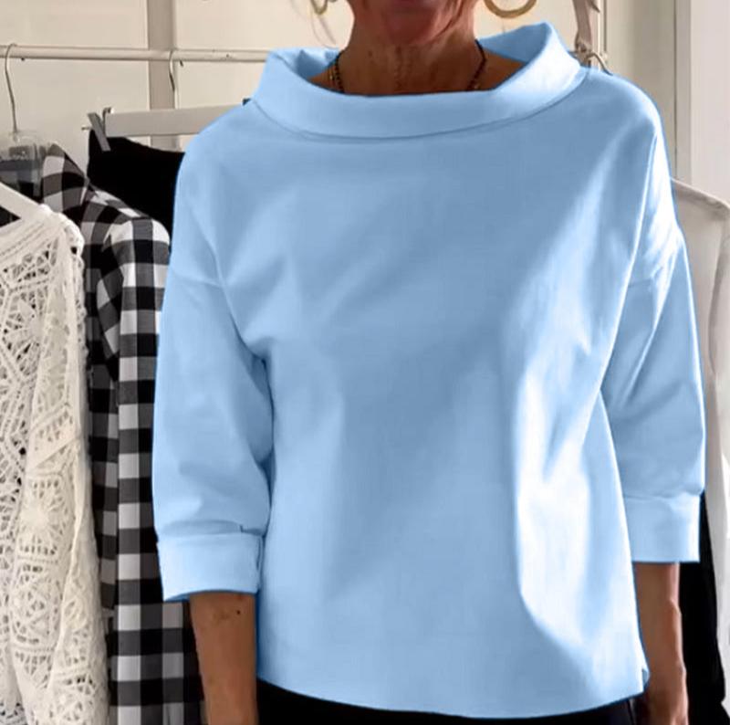 Elegante top met hoge kraag voor dames