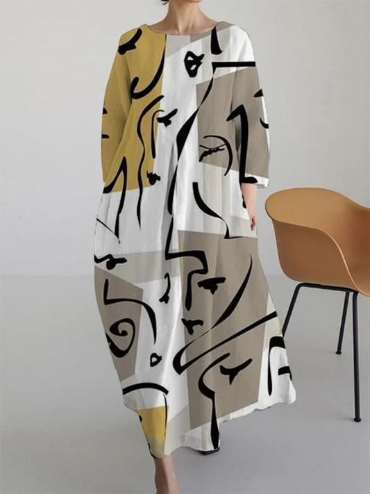 Paislee Damesjurk met retro abstracte menselijke print