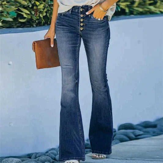 Kerryl - Broek van denim met hoge taille