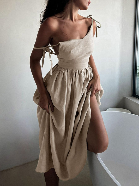 Peyton Jurk van algodon/lino