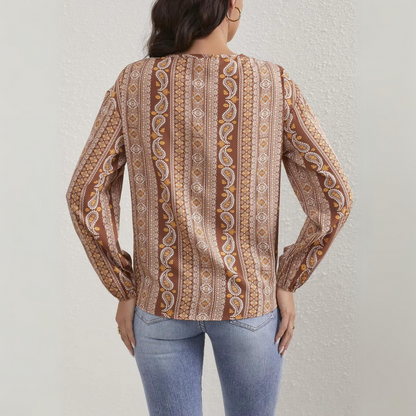 Pia - Casual Dames Gebonden Blouse