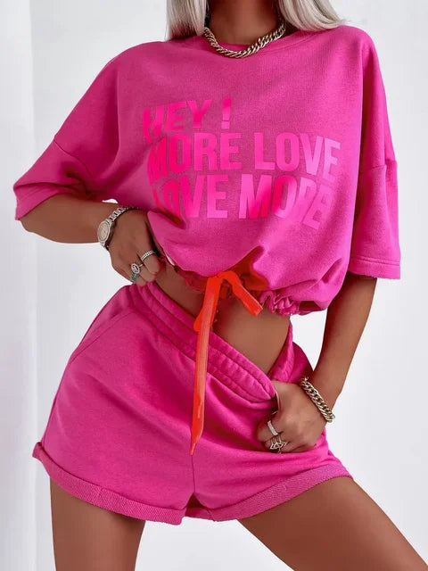 Love - Korte broek met letterprint en elastische shortset