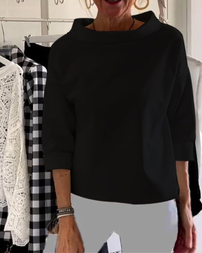 Elegante 3/4-mouwen blouse met boothals dames