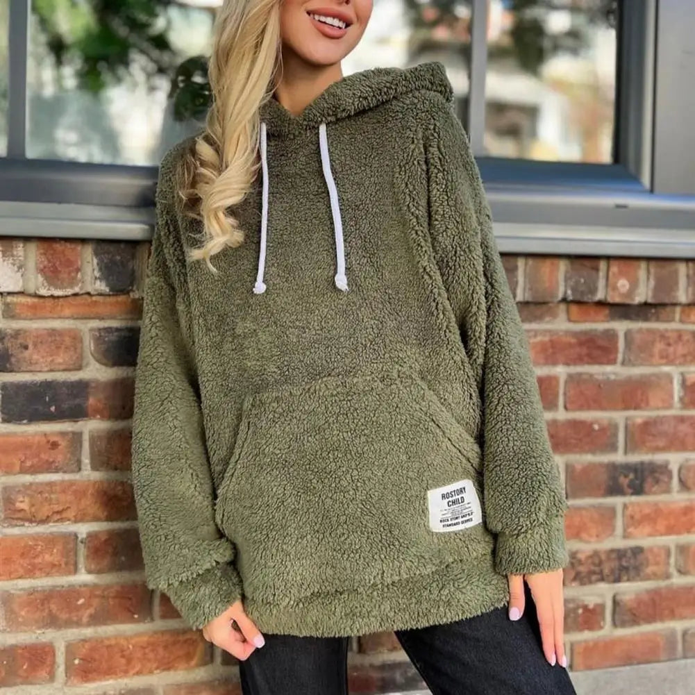 Modieuze pluche hoodie - Rachel