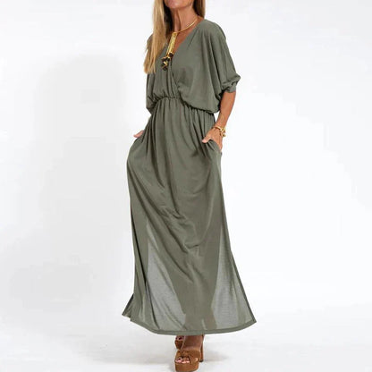 Rasha Vintage maxi jurk met hoge zijsplit