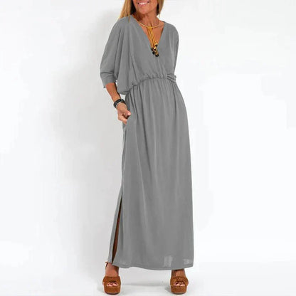 Rasha Vintage maxi jurk met hoge zijsplit