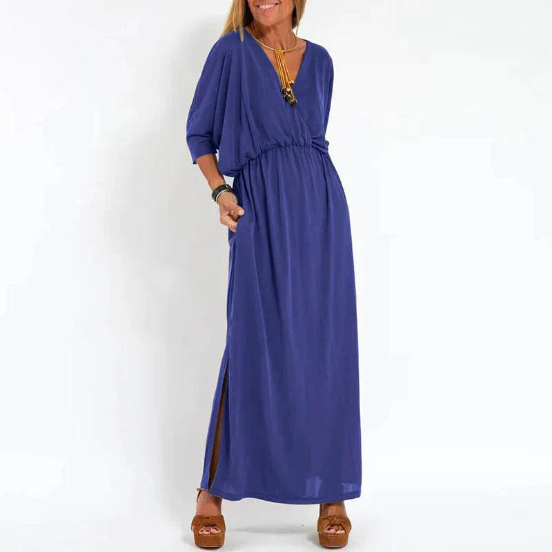 Rasha Vintage maxi jurk met hoge zijsplit