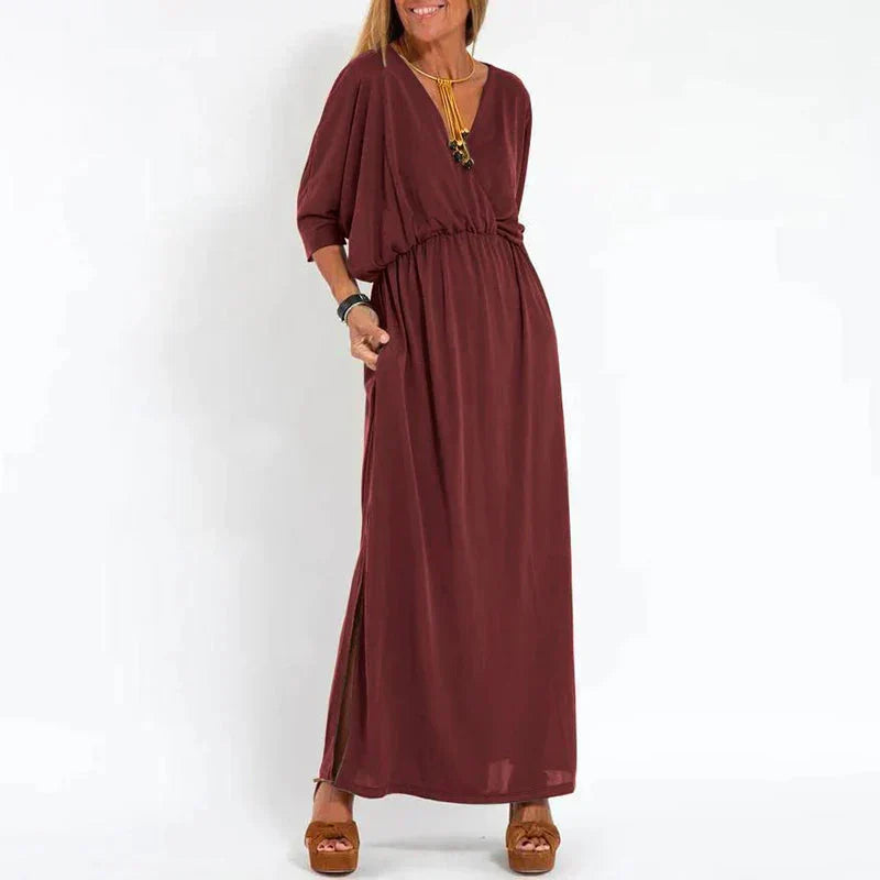Rasha Vintage maxi jurk met hoge zijsplit