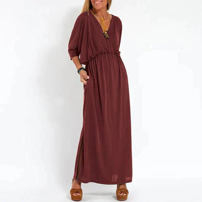 Rasha Vintage maxi jurk met hoge zijsplit