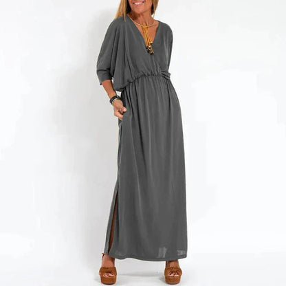 Rasha Vintage maxi jurk met hoge zijsplit