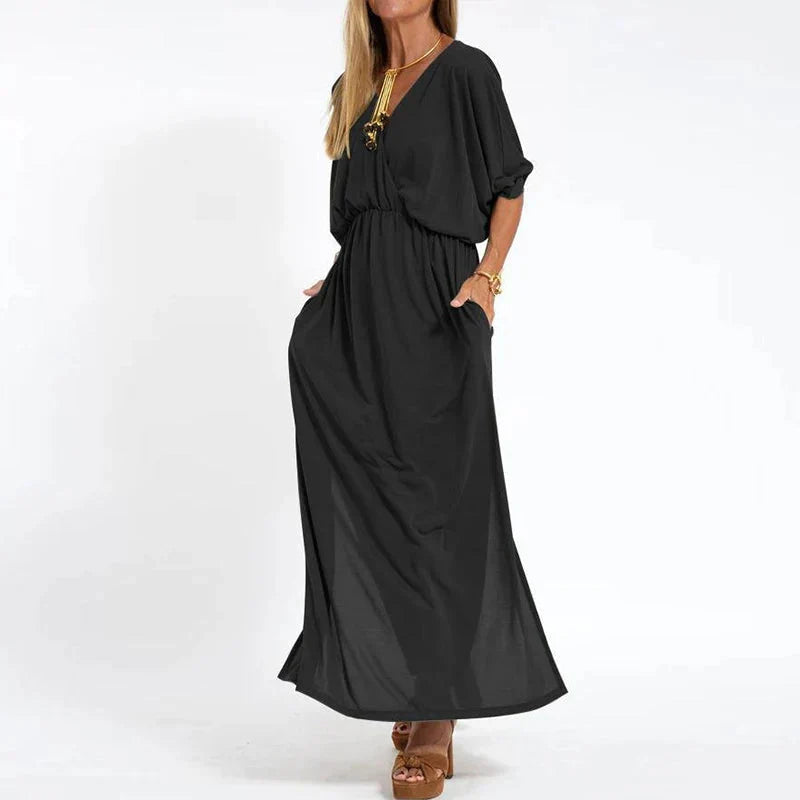 Rasha Vintage maxi jurk met hoge zijsplit