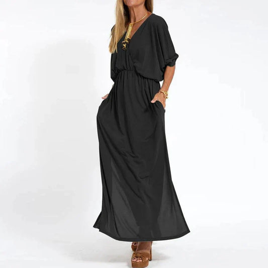 Rasha Vintage maxi jurk met hoge zijsplit