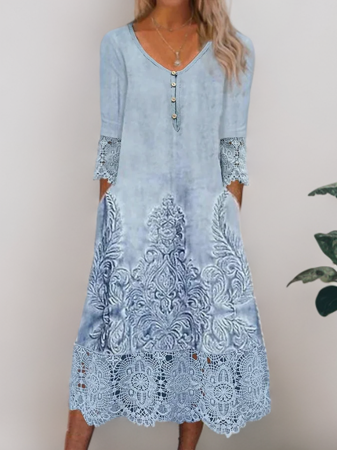 Ravena Vintage stijl jurk met kant