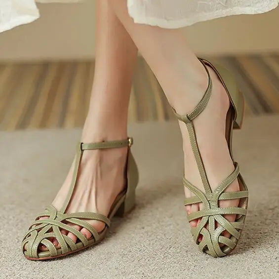 Retro Romeinse kunst holle sandalen - Shyla