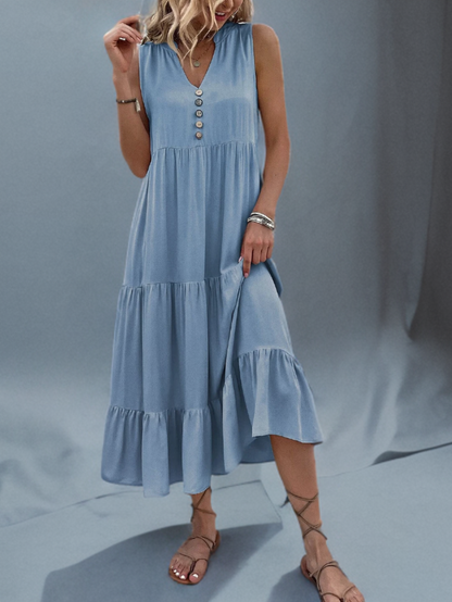 Ross Smock jurk met gelaagde zoom