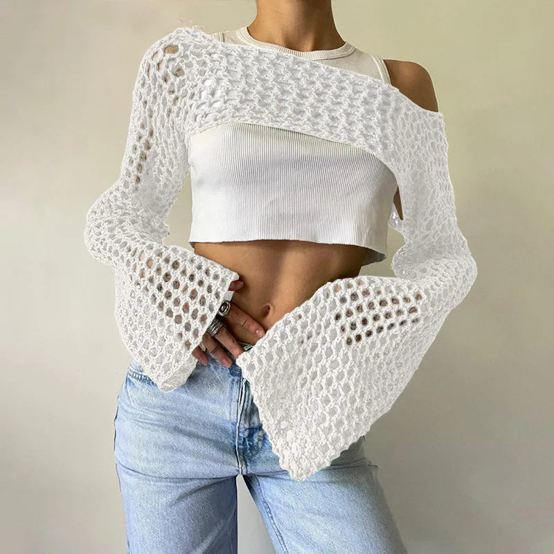 Mesh crop top voor dames
