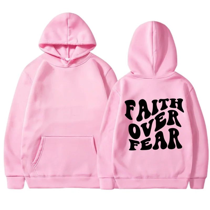 Sarah - Hoodie met opschrift "Geloof over angst