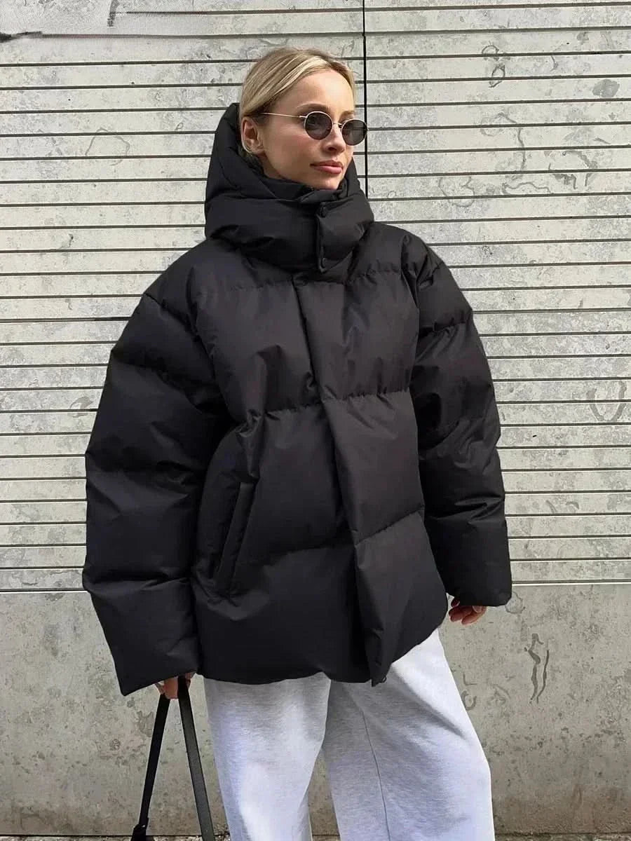 Knus en chique oversized pufferjack voor dames