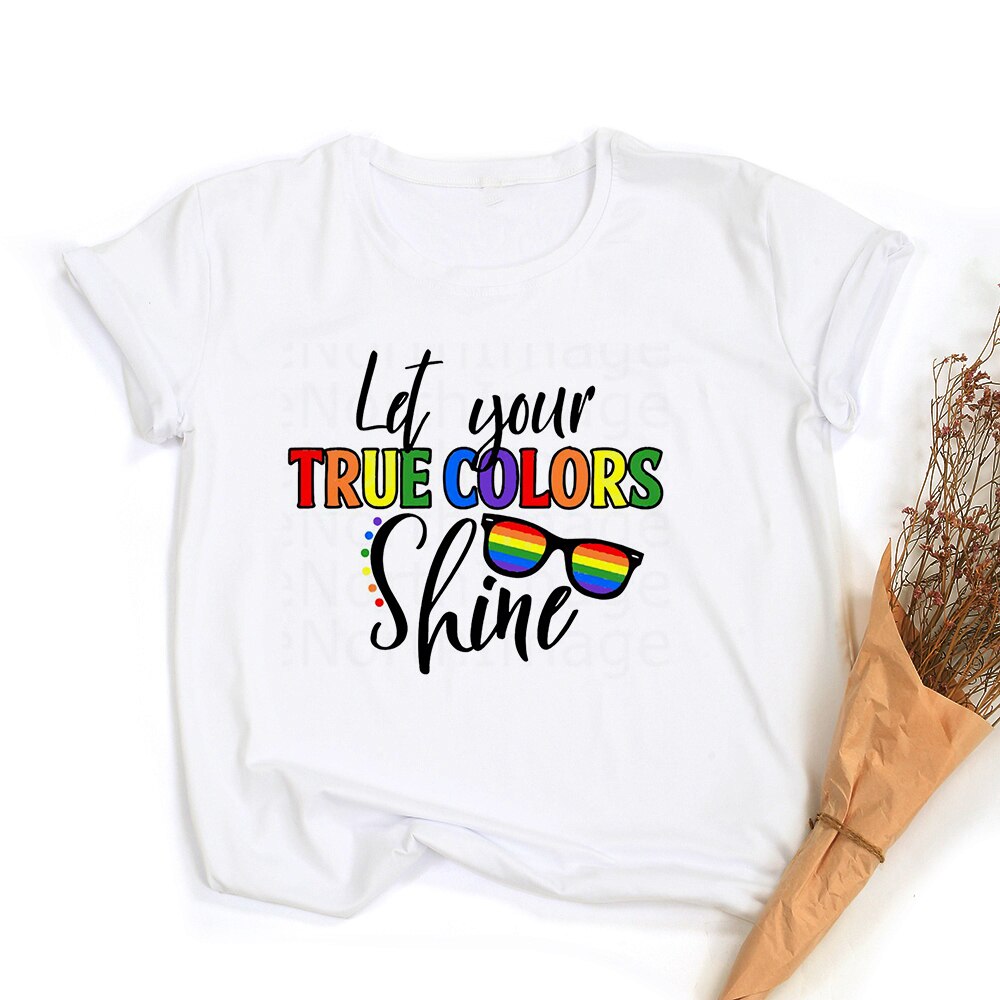 Peace Love Equality Regenboog Grafische T-Shirt | LGBT Trots Retro Zomertop