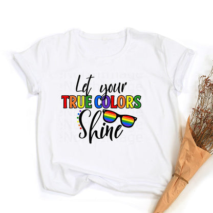 Peace Love Equality Regenboog Grafische T-Shirt | LGBT Trots Retro Zomertop