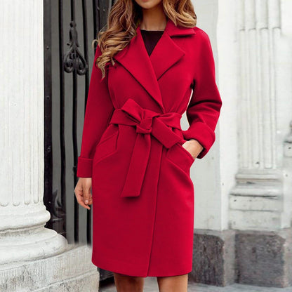 Trenchcoat winterjas met knoopsluiting in felle kleuren - Hailey