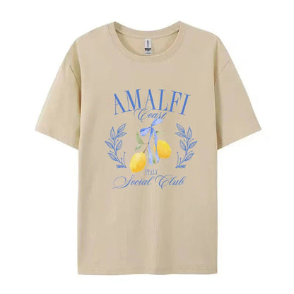 T-shirt - Amalfi Collectie - Luchtig, Tijdloos Design, Ontspannen Pasvorm - Perfect voor Casual en Formele Gelegenheden