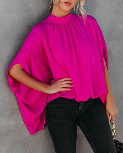 Elegante Loszittende Blouse met Vleermuismouwen voor de Zomer | Casual Mode Streetwear Top