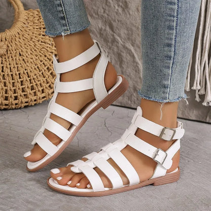 AVA | Elegante Dames Sandalen Bruin Wit