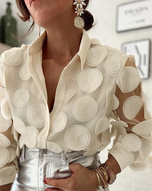Ricarda - Verleidelijke visnet blouse met patroon