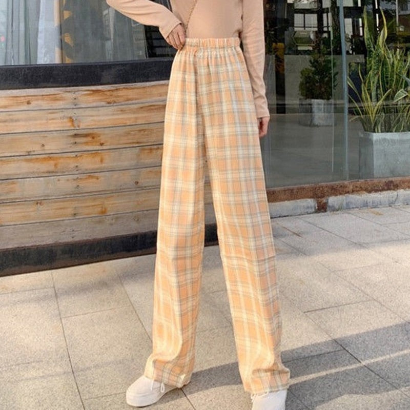 Paola broek - Geruite damesbroek met hoge taille voor een trendy, casual look
