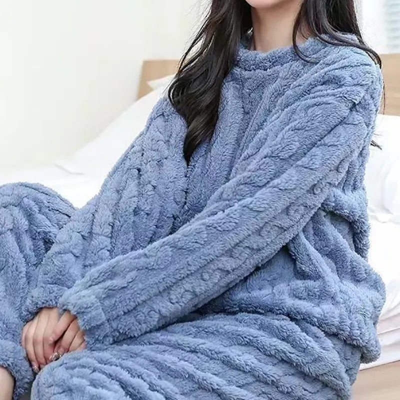 Heidi-Mode | Warme Teddy Fleece Pyjama Set Voor Vrouwen