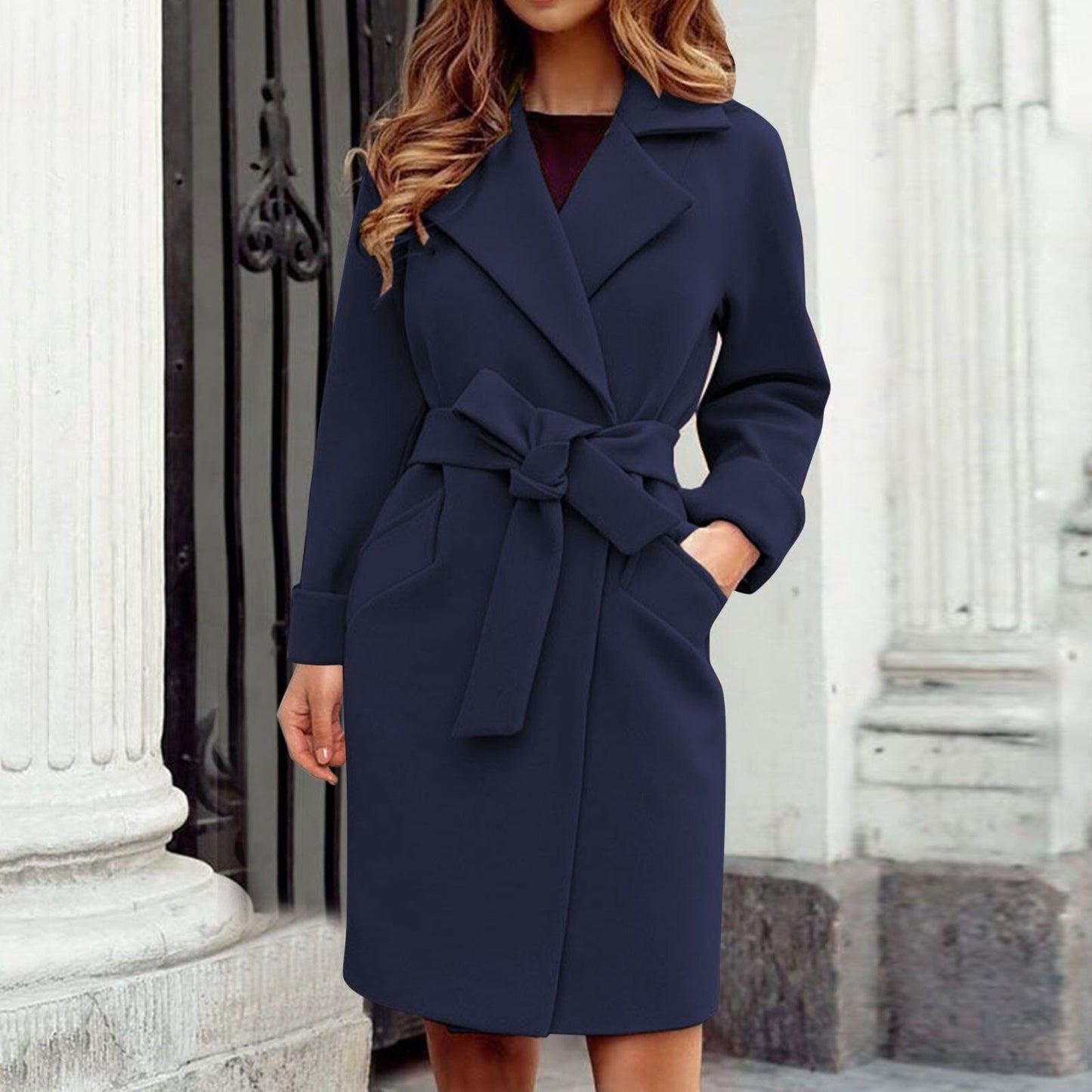 Trenchcoat winterjas met knoopsluiting in felle kleuren - Hailey