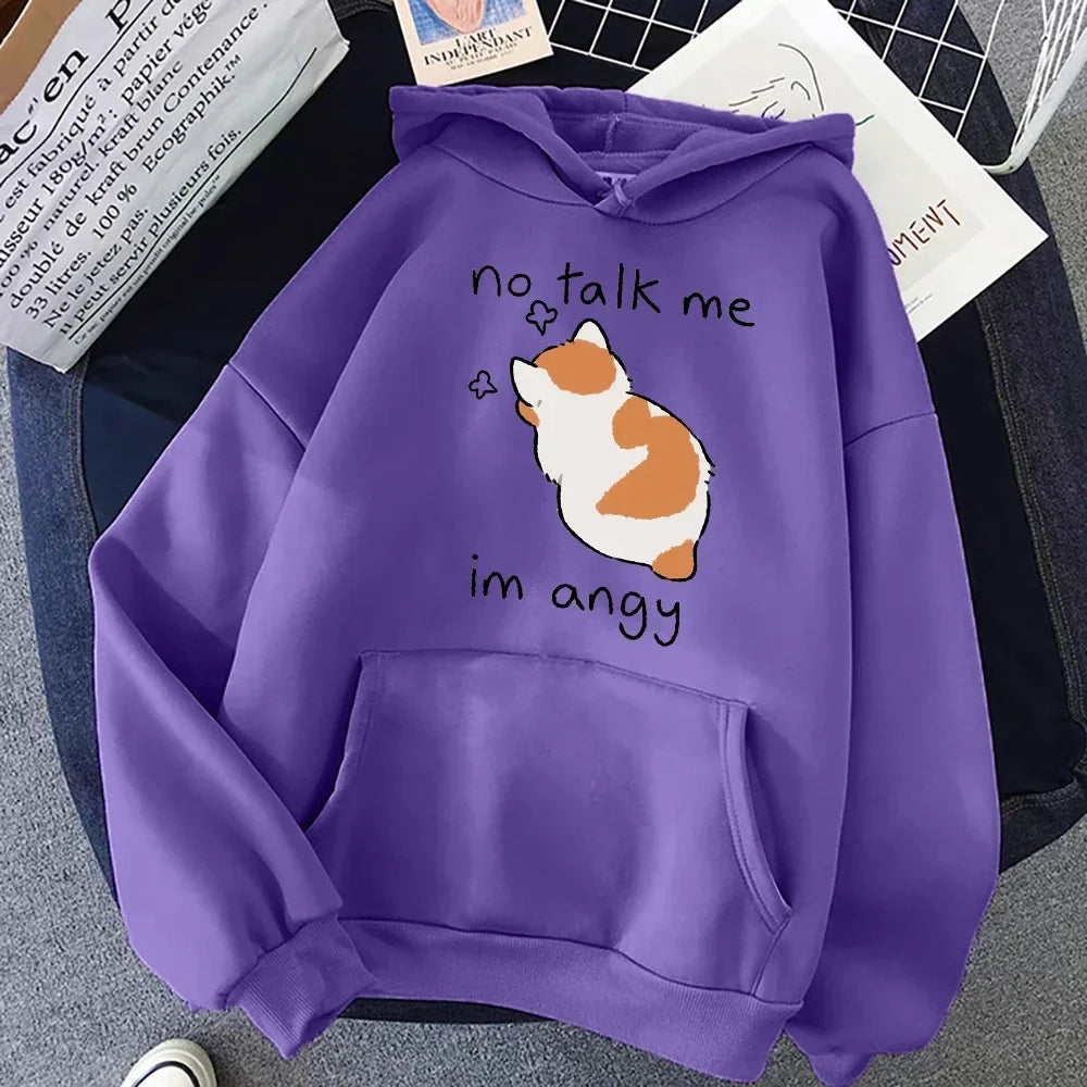 Grethe - Grote hoodie met kattenprint voor dames