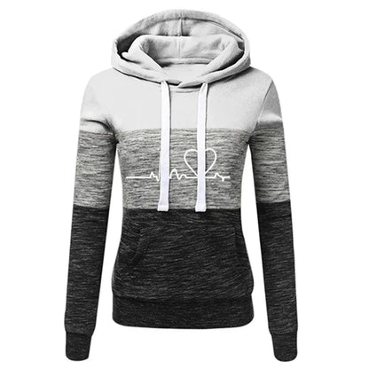 Monica - Slim-fit hoodie met hart- en beatprint voor dames