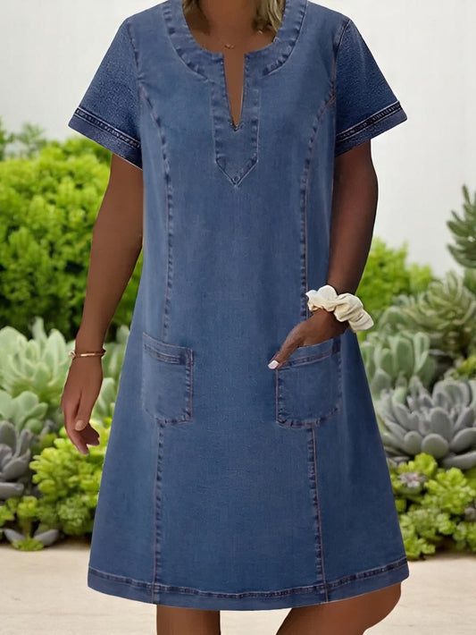 Jurk van zachte denim met een casual snit