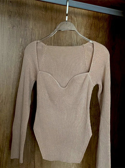 Stretchy gebreide top voor dames