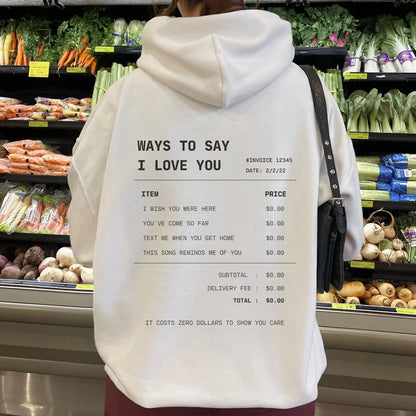 Clara - Hoodie met "I Love You" slogan in verschillende talen