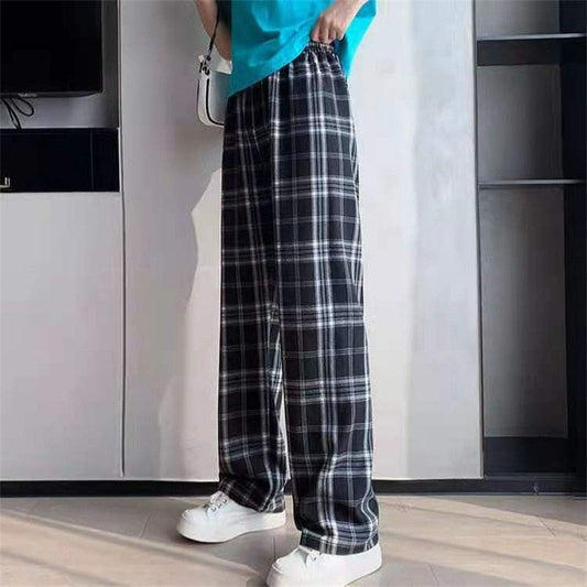 Paola broek - Geruite damesbroek met hoge taille voor een trendy, casual look