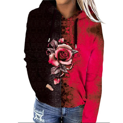 Sharon | Oversized hoodie met bloemenprint - ideaal voor herfst/winter