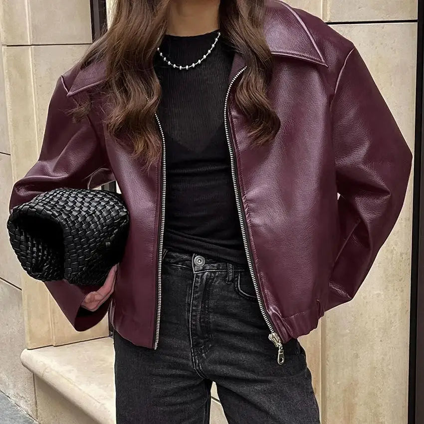 Vintage Street Leather Jacket – Autumn Chic