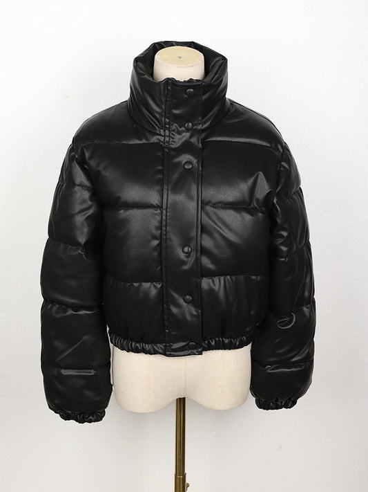 CoolJacket I Leren Puffer Jas Voor Dames