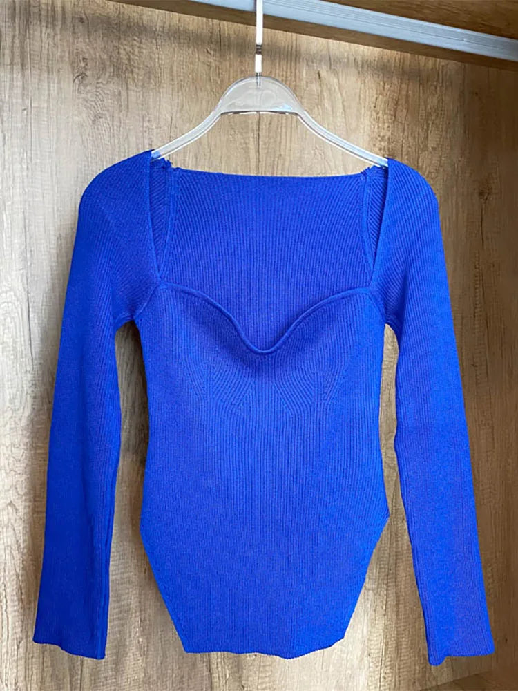 Stretchy gebreide top voor dames