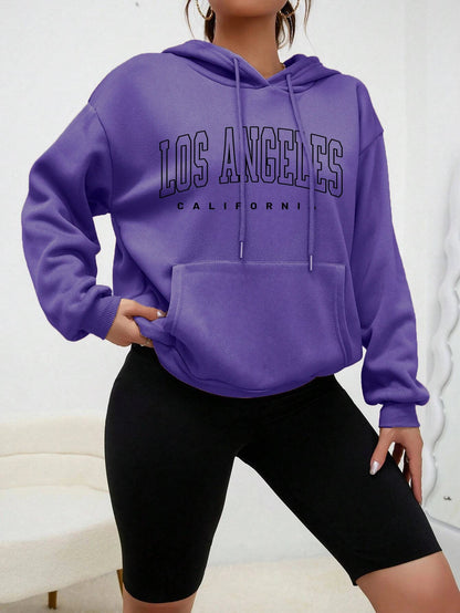 Janie - Grote hoodie met opdruk van Los Angeles voor dames